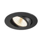 SLV New Tria 68 Spot Aluminium Schwarz Rund 8.3W 750lm 38D - 930 Warmweiß | Ausschnitt 68mm -  Höchste Farbwiedergabe - Dimmbar 